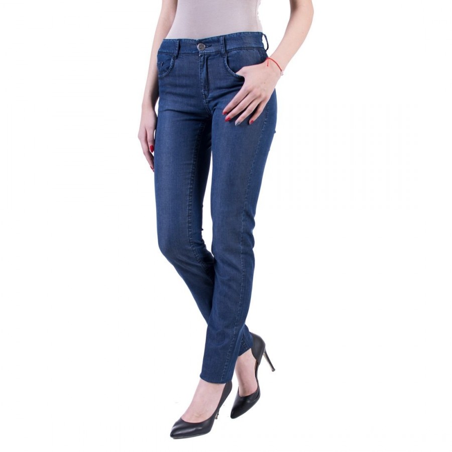 Set de denim elegant controversat cu pantaloni 17145 - 102 SAV